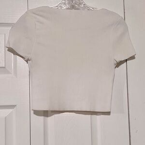 Topshop Square Neck Cap sleeve short sleeve ribbed crop top